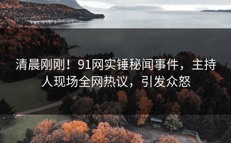 清晨刚刚！91网实锤秘闻事件，主持人现场全网热议，引发众怒