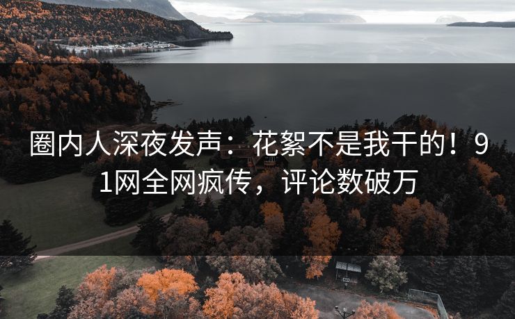 圈内人深夜发声：花絮不是我干的！91网全网疯传，评论数破万