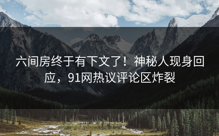 六间房终于有下文了！神秘人现身回应，91网热议评论区炸裂