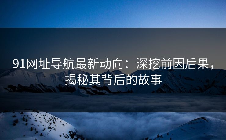91网址导航最新动向：深挖前因后果，揭秘其背后的故事